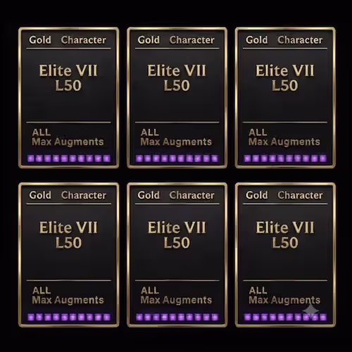 6x Elite VII L50 Gold Characters